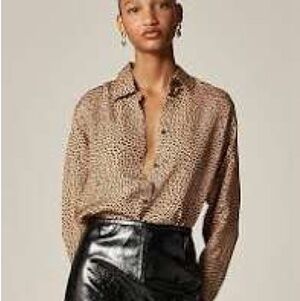 J. Crew Jules Leopard Print Button Down